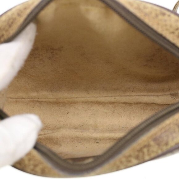 GUCCI Web Sherry Line GG Canvas Shoulder Bag PVC Leather Beige Green - Picture 10 of 16